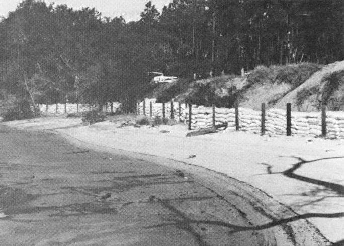 Figure 14 - Hogwire Fencing and Stacked Bag Bulkhead
