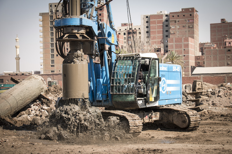Soilmec rig performing excavation